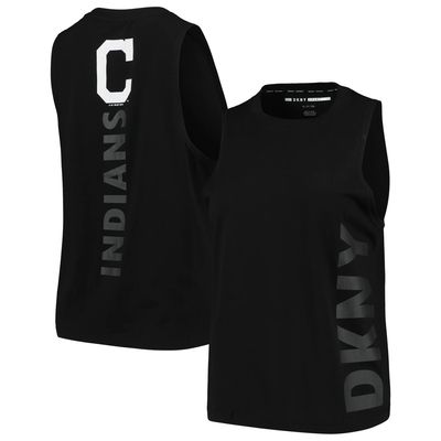 Cleveland Indians DKNY Sport Women's The Olivia Tri-Blend Tank Top - Black