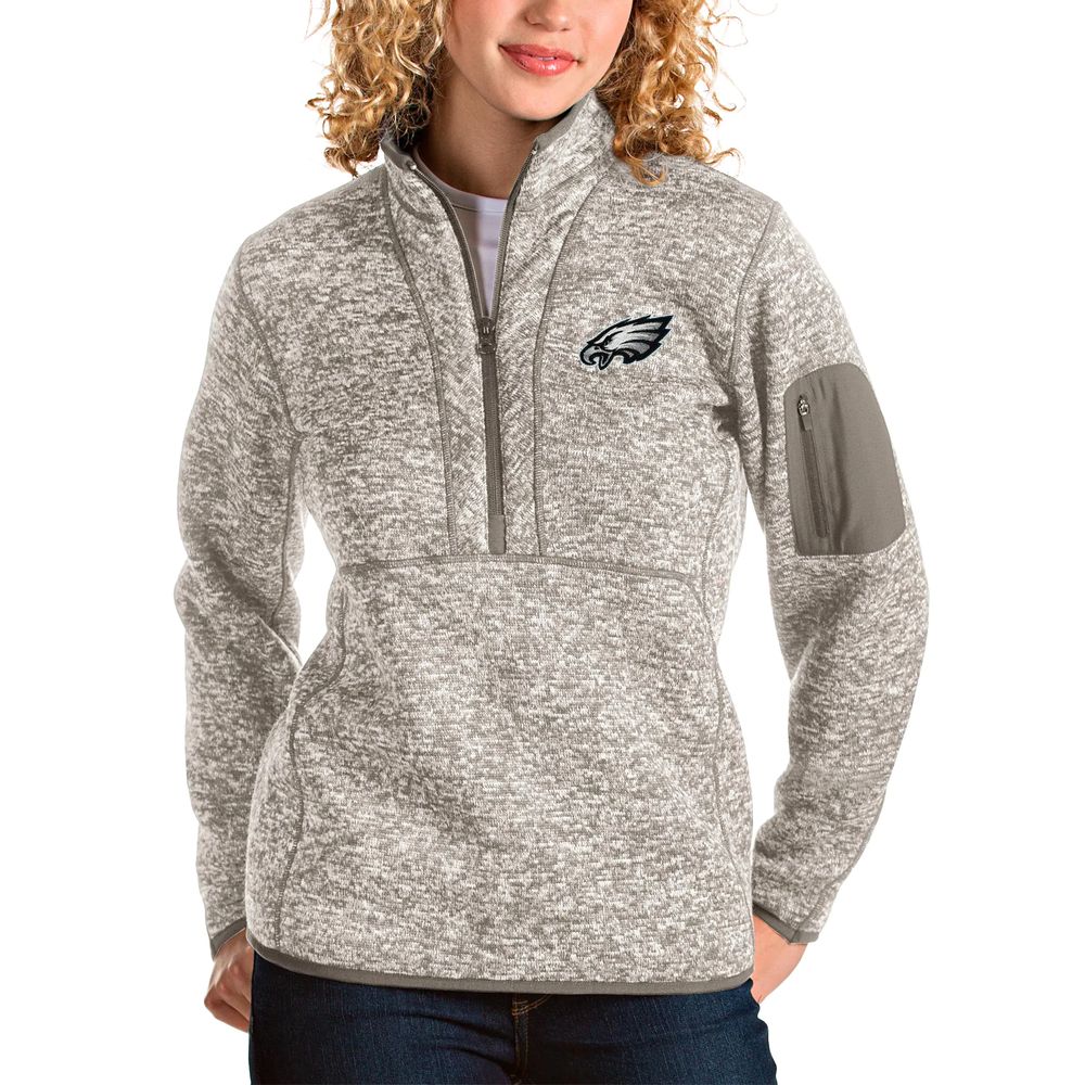 Women's Antigua Black Philadelphia Eagles Victory Chenille Pullover Sweatshirt Size: Extra Large