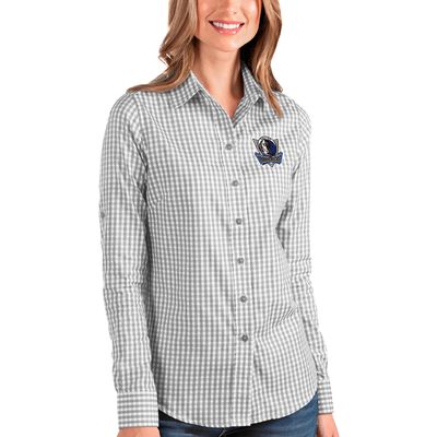 Dallas Mavericks Antigua Women's Structure Button-Up Long Sleeve Shirt - Royal/White
