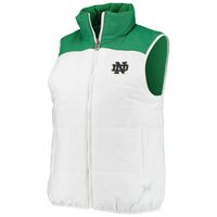 Notre Dame Fighting Irish Under Armour Women's Gameday Reversible Puffer Full-Zip Vest – Kelly Green/White
