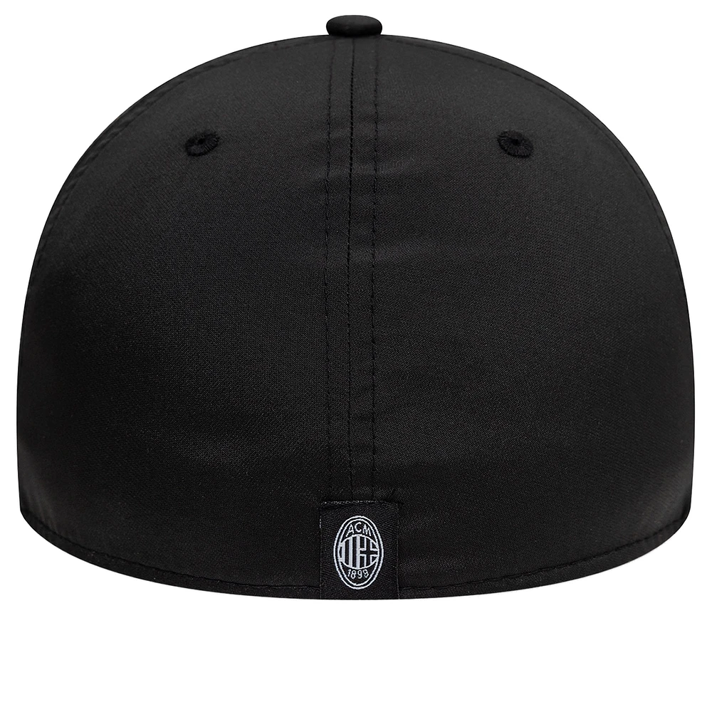 Men's New Era  Black AC Milan Recycled Rubber 39THIRTY Fitted Hat