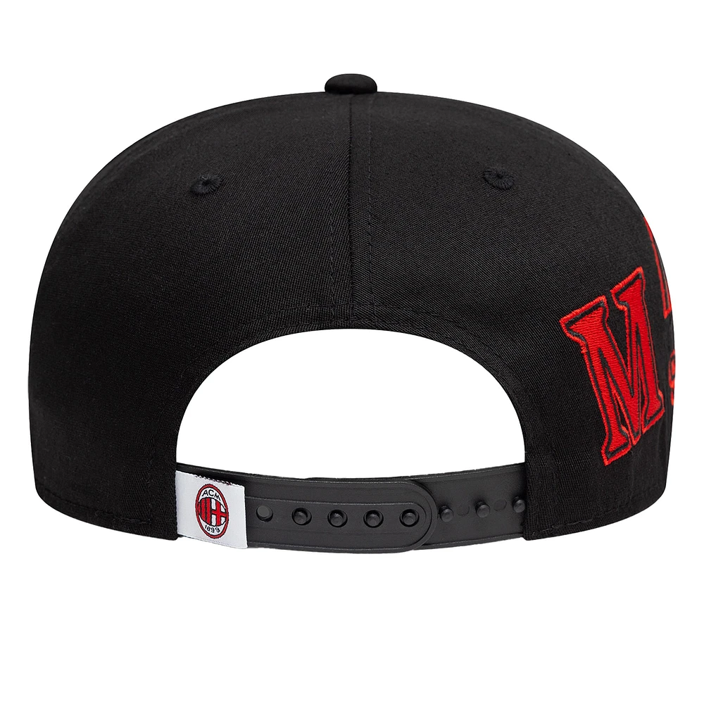 Men's New Era Black/Denim AC Milan 9FIFTY Stretch-Snap Adjustable Hat