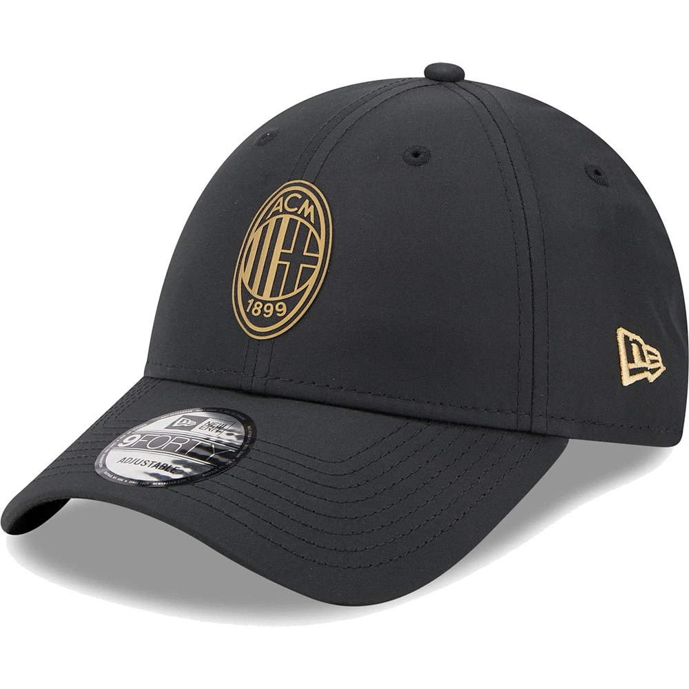 Men's New Era Black AC Milan Black & Gold Pack 9FORTY Adjustable Hat