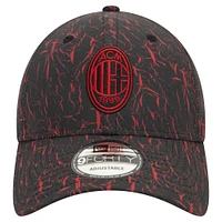 Men's New Era Black AC Milan Crinkle 9FORTY Adjustable Hat