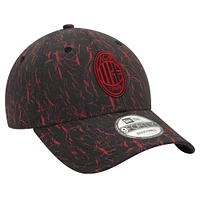 Casquette réglable noire AC Milan Crinkle 9FORTY New Era pour hommes