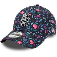 Casquette ajustable 9FORTY noire à motif floral AC Milan New Era pour homme