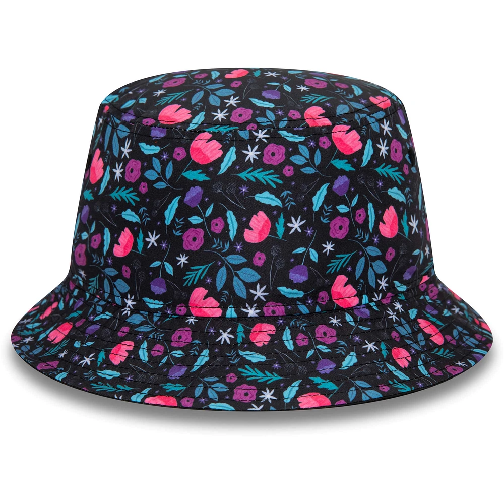 Men's New Era Black AC Milan Floral Print Bucket Hat