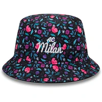 Men's New Era Black AC Milan Floral Print Bucket Hat