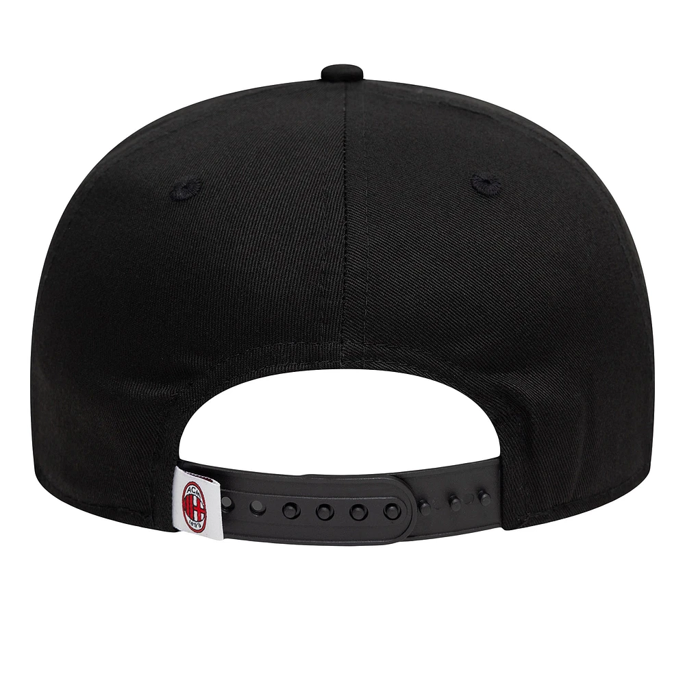 Men's New Era Black AC Milan M Logo Golfer Snapback Hat