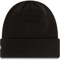 Bonnet en tricot à revers avec logo AC Milan New Era noir pour hommes