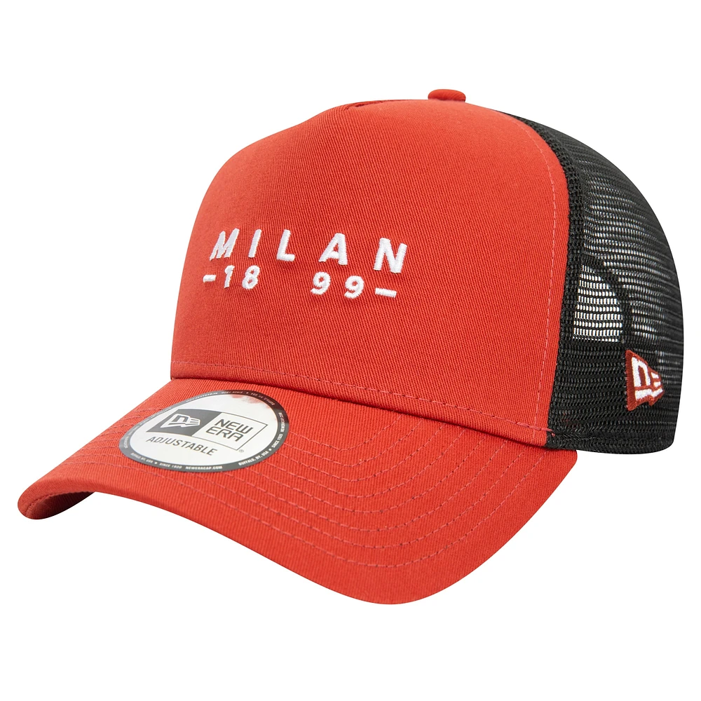 Casquette réglable marron AC Milan 9FORTY A-Frame Trucker New Era pour hommes