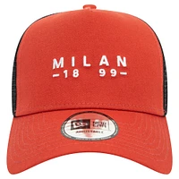 Casquette réglable marron AC Milan 9FORTY A-Frame Trucker New Era pour hommes