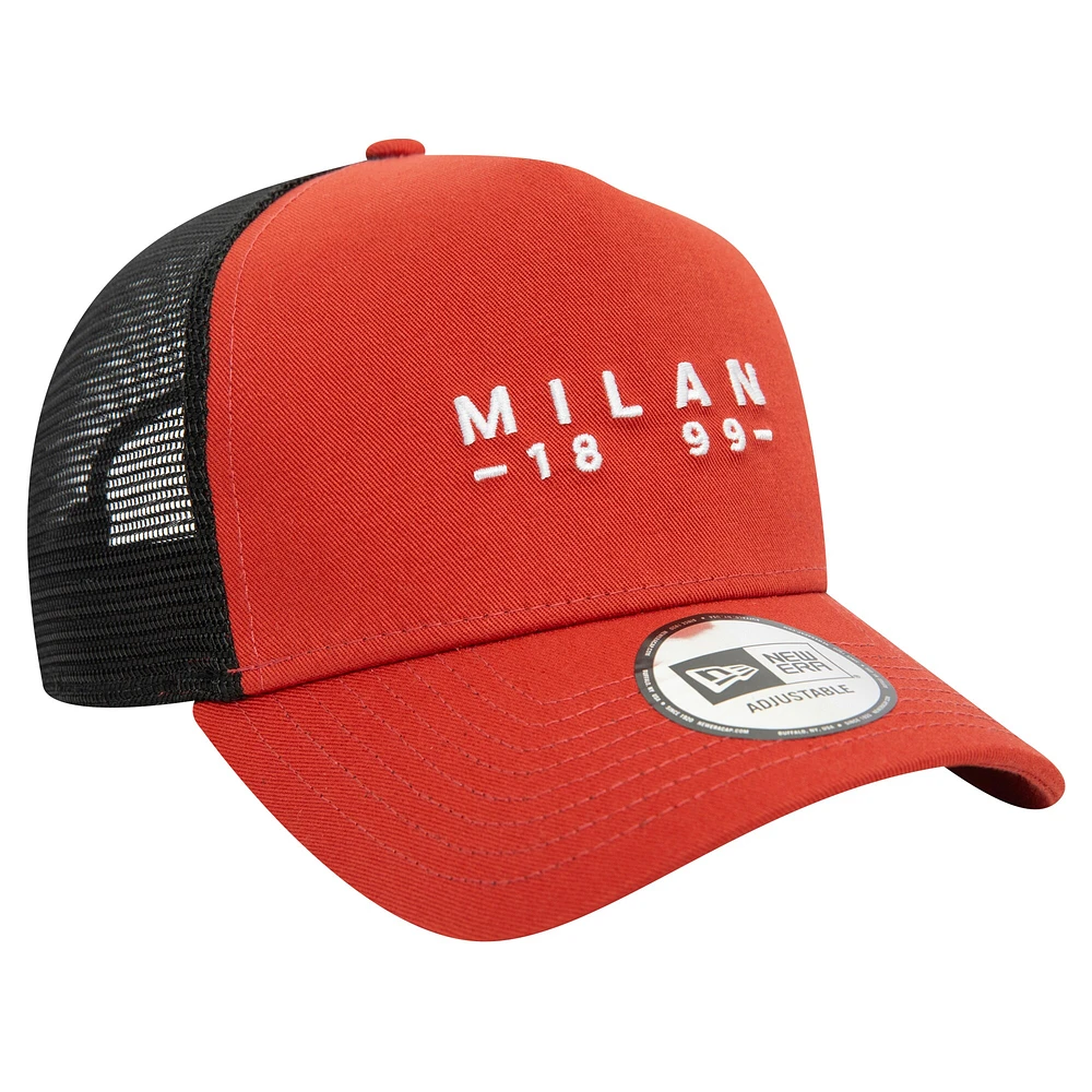 Casquette réglable marron AC Milan 9FORTY A-Frame Trucker New Era pour hommes