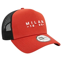 Men's New Era Brown AC Milan 9FORTY A-Frame Trucker Adjustable Hat