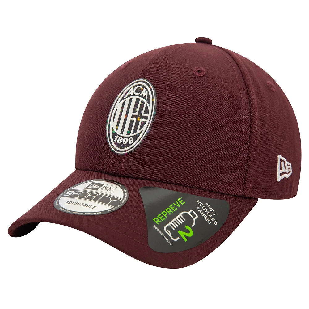 Casquette réglable violet foncé AC Milan Repreve 9FORTY New Era pour homme