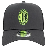 Men's New Era Gray AC Milan 9FORTY A-Frame Trucker Adjustable Hat