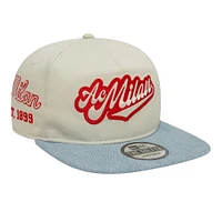 Men's New Era Tan AC Milan Denim Golfer Snapback Hat