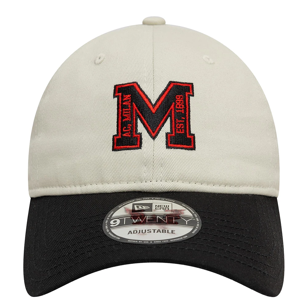 Men's New Era  Tan AC Milan Letter Logo 9TWENTY Adjustable Hat