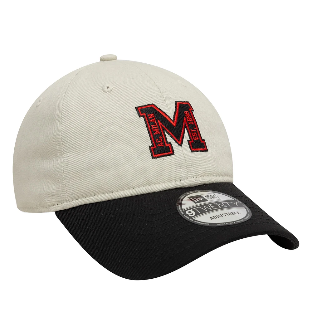 Men's New Era  Tan AC Milan Letter Logo 9TWENTY Adjustable Hat