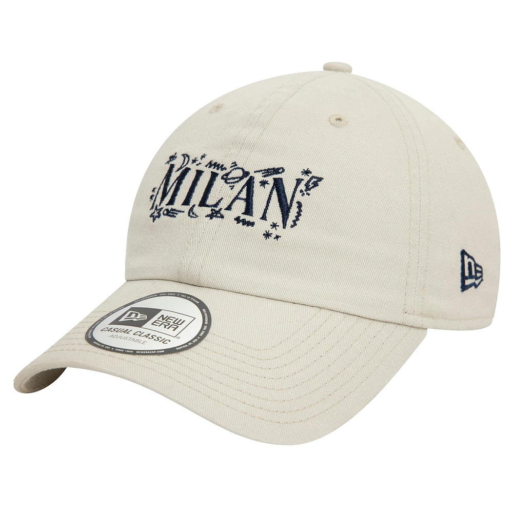 Men's New Era Tan AC Milan Scribble 9TWENTY Adjustable Hat