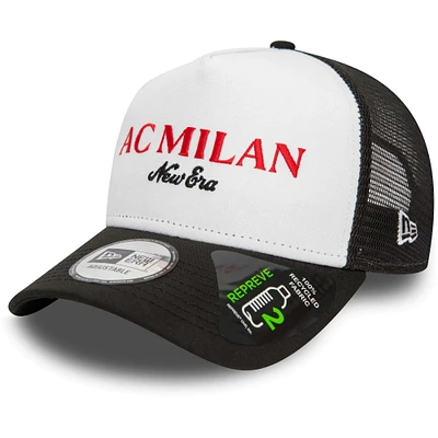 Casquette de camionneur réglable blanche AC Milan Repreve E-Frame New Era pour hommes