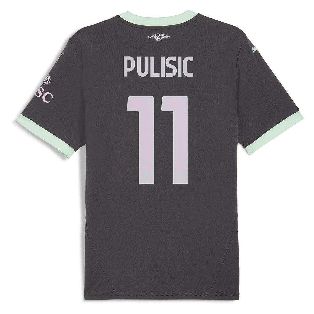 Men's Puma Christian Pulisic Charcoal AC Milan 2024/25 Third Replica Player Jersey