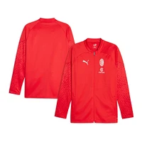 Haut d'entraînement entièrement zippé Puma rouge AC Milan 2023/24 pour homme