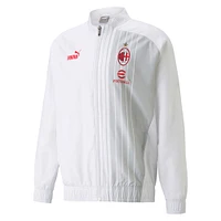 Veste d'avant-match entièrement zippée pour homme AC Milan 2022/23 Puma - Blanc