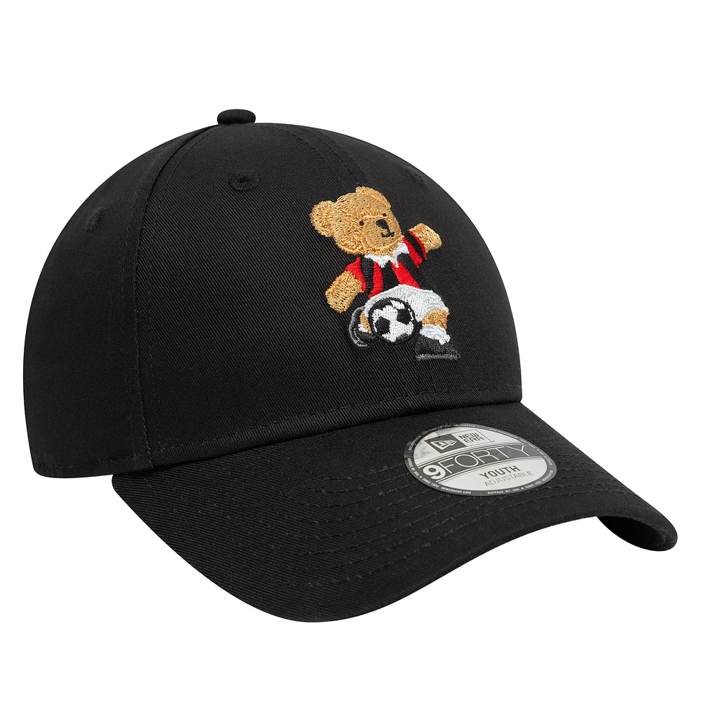 Youth New Era Black AC Milan Bear 9FORTY Adjustable Hat