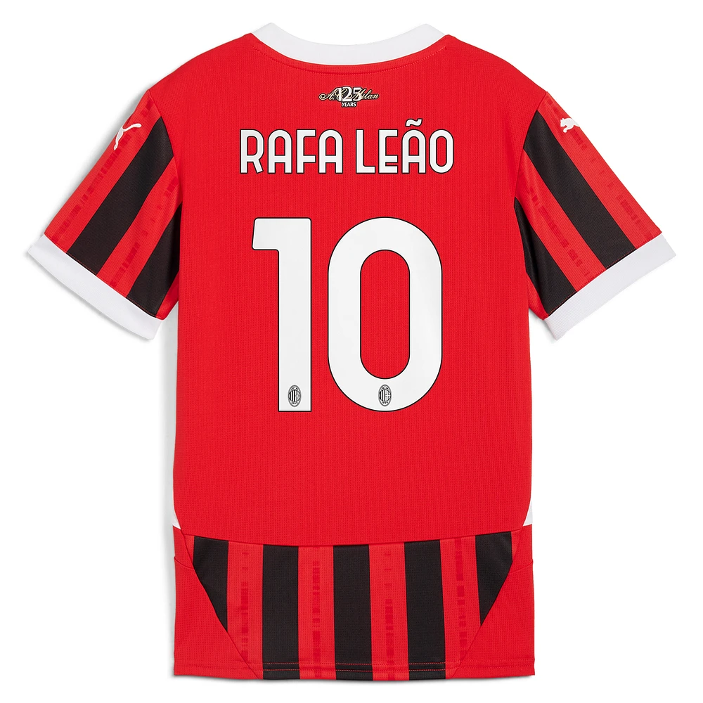 Youth Puma Rafael Leão Red AC Milan 2024/25 Home Replica Player Jersey