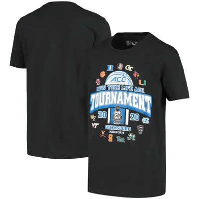 2020 ACC Men's Basketball Tournament Youth Event Trophy T-Shirt - Black