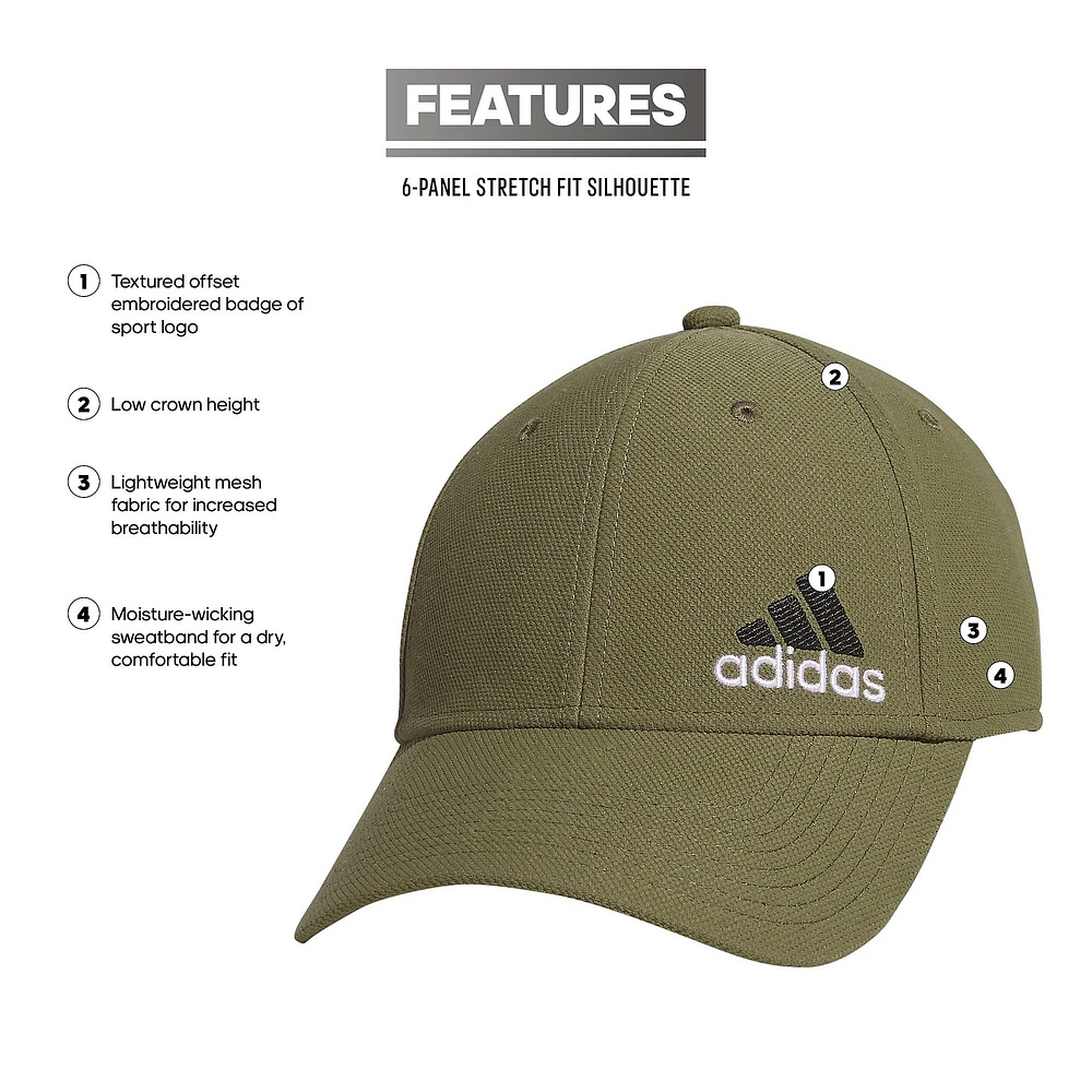 Men's adidas Olive Release 3 AEROREADY Flex Hat
