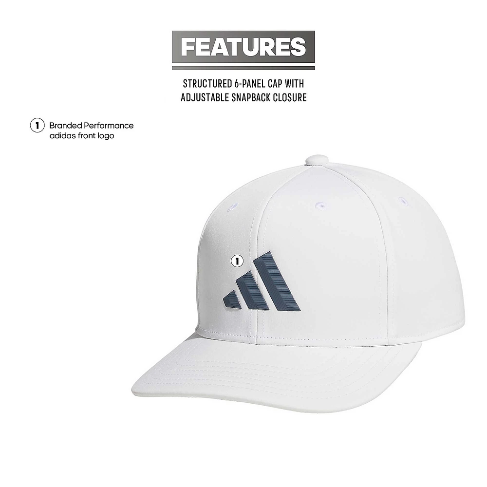 Casquette Snapback adidas 3-Bar II AEROREADY blanche pour hommes