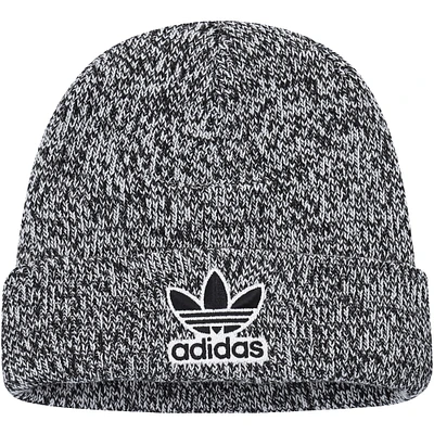 Bonnet en tricot à revers trèfle adidas Originals pour homme, noir/blanc