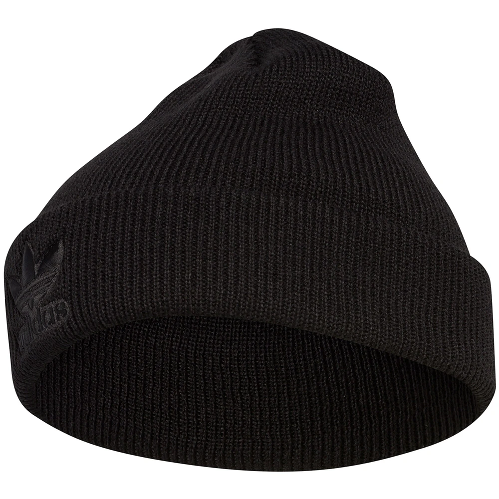 adidas Originals Black Trefoil pour hommes - Bonnet en tricot à revers