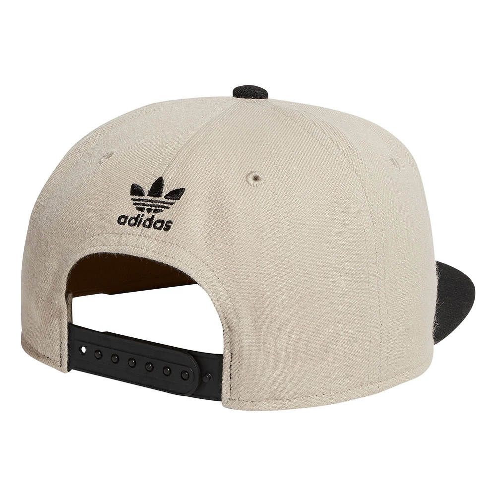 Men's adidas Originals Cream/Black Trefoil Chain Snapback Hat