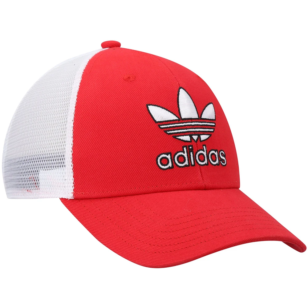 Adidas Originals Icon 2.0 Trucker rouge/blanc pour homme - Casquette à bouton-pression