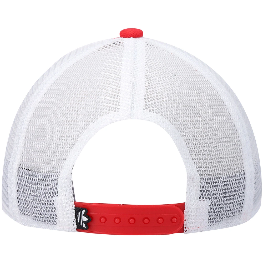 Adidas Originals Icon 2.0 Trucker rouge/blanc pour homme - Casquette à bouton-pression