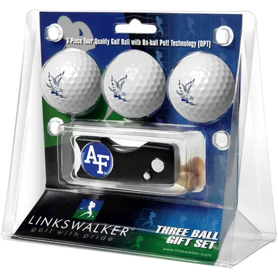Air Force Falcons 3-Pack Golf Ball Gift Set with Spring Action Divot Tool