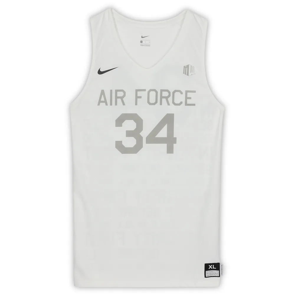 Air Force Falcons Nike Team-Issued #34 White & Green