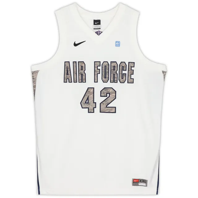 Fanatics Authentic Air Force Falcons Team-Issued #14 White Jersey with Blue Collar from The Basketball Program