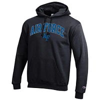 Sweat à capuche noir Champion Air Force Falcons Arch Over Logo pour homme