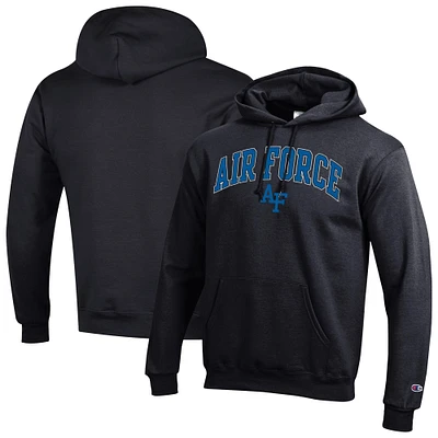 Sweat à capuche noir Champion Air Force Falcons Arch Over Logo pour homme