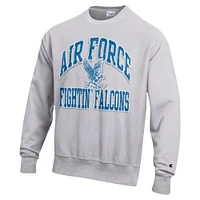 Men's Champion Heather Gray Air Force Falcons Vault Late Night Reverse Weave Pullover Sweatshirt