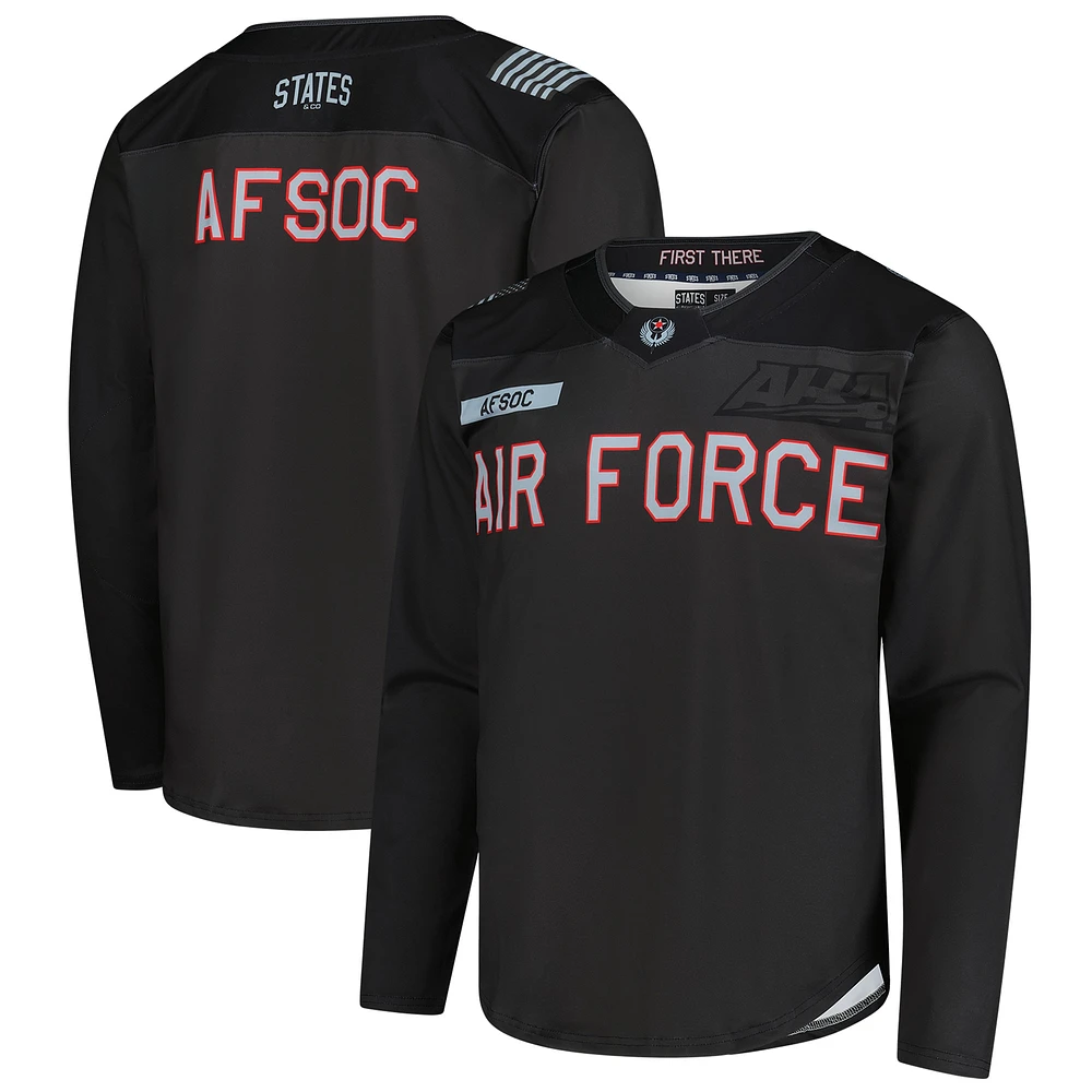 Maillot de hockey réplique des Falcons l'Air Force en charbon bois pour hommes