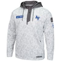 Men's Colosseum Arctic Camo Air Force Falcons OHT Military Appreciation Quarter-Zip Hoodie