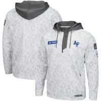 Men's Colosseum Arctic Camo Air Force Falcons OHT Military Appreciation Quarter-Zip Hoodie