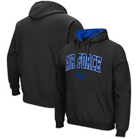 Men's Colosseum Black Air Force Falcons Arch & Logo 3.0 Pullover Hoodie