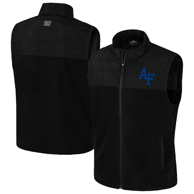 Men's Colosseum  Black Air Force Falcons Block The Sun Full-Zip Vest