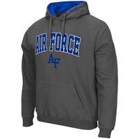 Men's Colosseum Charcoal Air Force Falcons Arch & Logo 3.0 Pullover Hoodie